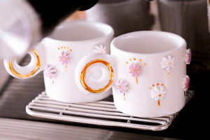 BLOOM set of 2 espresso cups, 0.8 dl (with saucer / incl. saucers)
