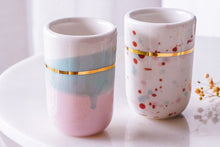 Load image into Gallery viewer, &quot;Landscape&quot; 2er-Set Espresso Cups, 80 ml Speckled Mint &amp; Blush