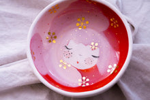 Laden Sie das Bild in den Galerie-Viewer, &quot;SWEETHEART&quot; ♡︎ BOWL Terra Red with Golden leaves
