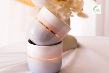 Laden Sie das Bild in den Galerie-Viewer, 2er-Set Cappuccino Cups, in Soft Grey &amp; Crema