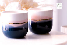 Load image into Gallery viewer, 2ER-SET - LANDSCAPE CAPPUCCINO CUP, 200 ML - MIDNIGHT &amp; BLUSH