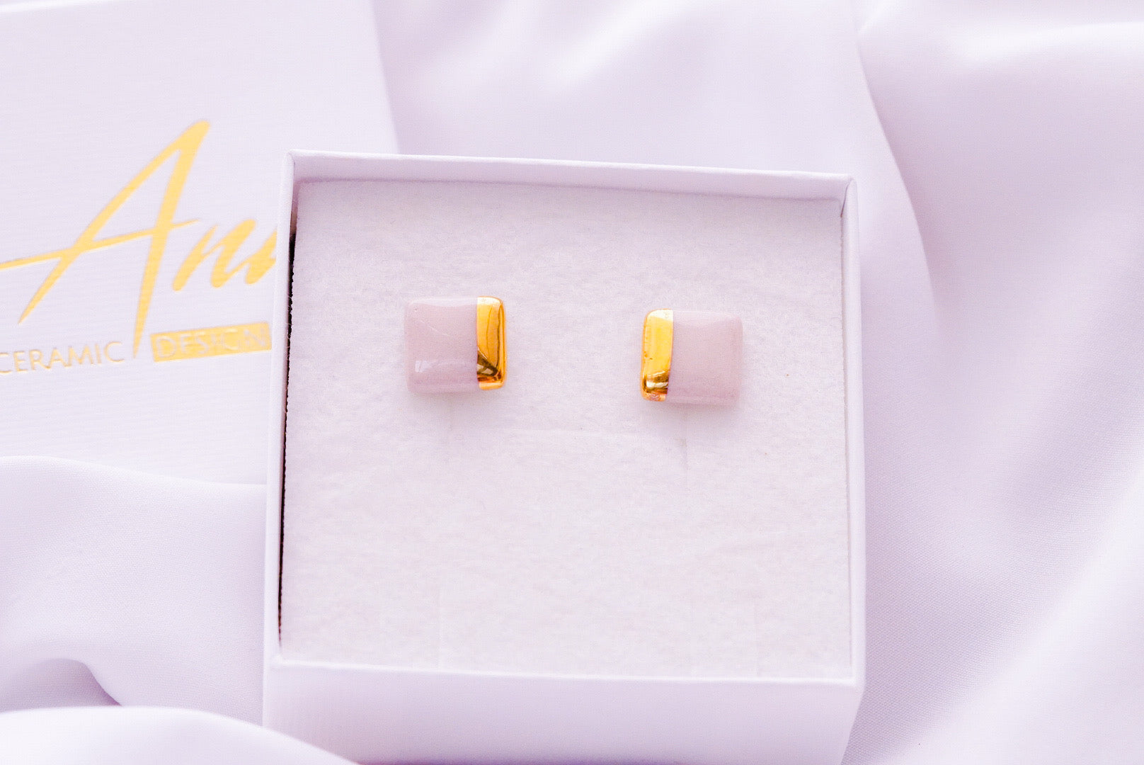 Square Earring in Blush