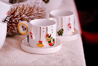 THE BLOOM *XMAS Edition* 2er-Set Espresso Cups, 1.5 dl mit Untersetzer