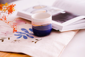 "Landscape Cups" 2er-Set in diversen Grössen in Crema & Midnight Blue