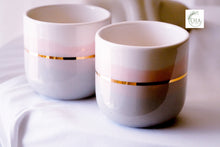 Laden Sie das Bild in den Galerie-Viewer, 2er-Set Cappuccino Cups, in Soft Grey &amp; Crema