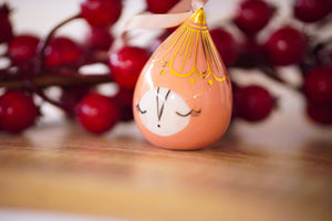 Christmas Droplet in Rose with Golden Flower