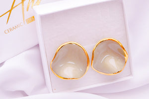 Earring in Mint Pastel with Golden Rim