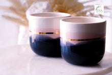 Load image into Gallery viewer, 2ER-SET - LANDSCAPE CAPPUCCINO CUP, 200 ML - MIDNIGHT &amp; BLUSH