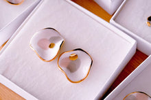 Load image into Gallery viewer, Wave Earring in Creamy Pastels &amp; Golden Dot