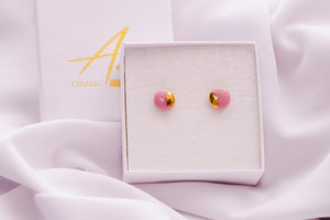 Mini Circle Earrings in Rosa Blush