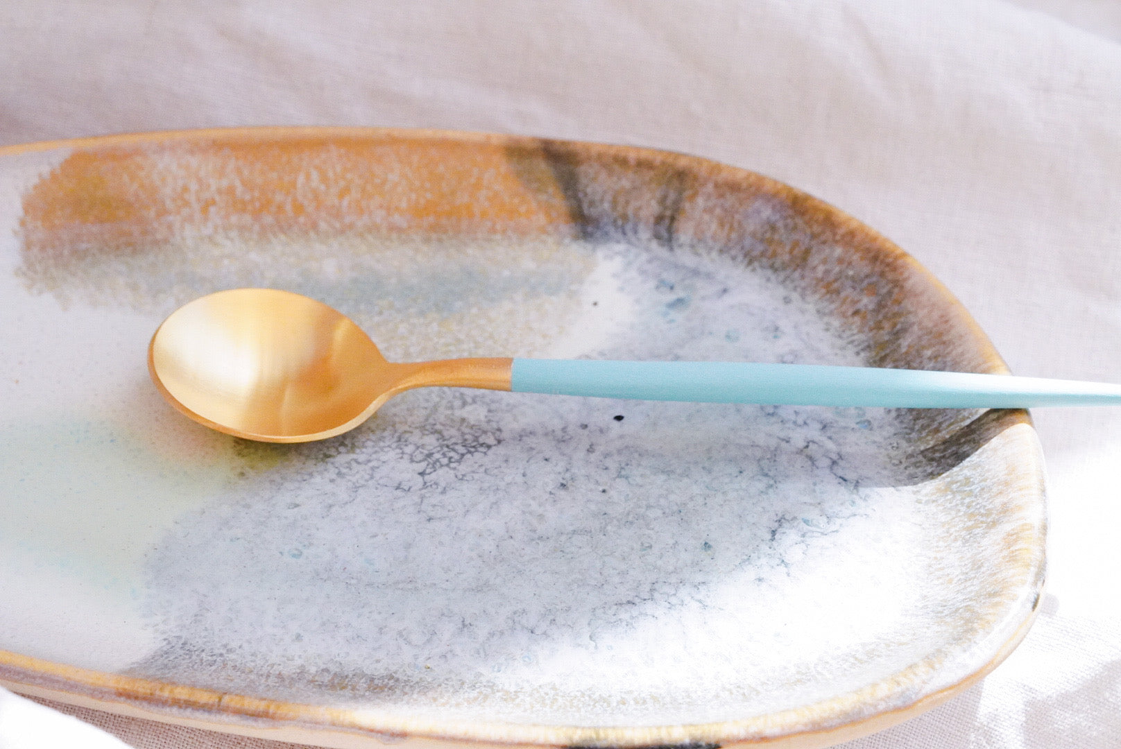Golden Spoon Turquoise blue