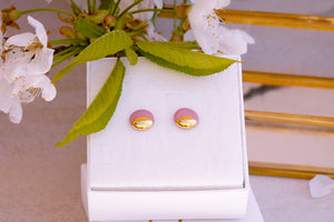 Mini Circle Earrings in Rosa Blush