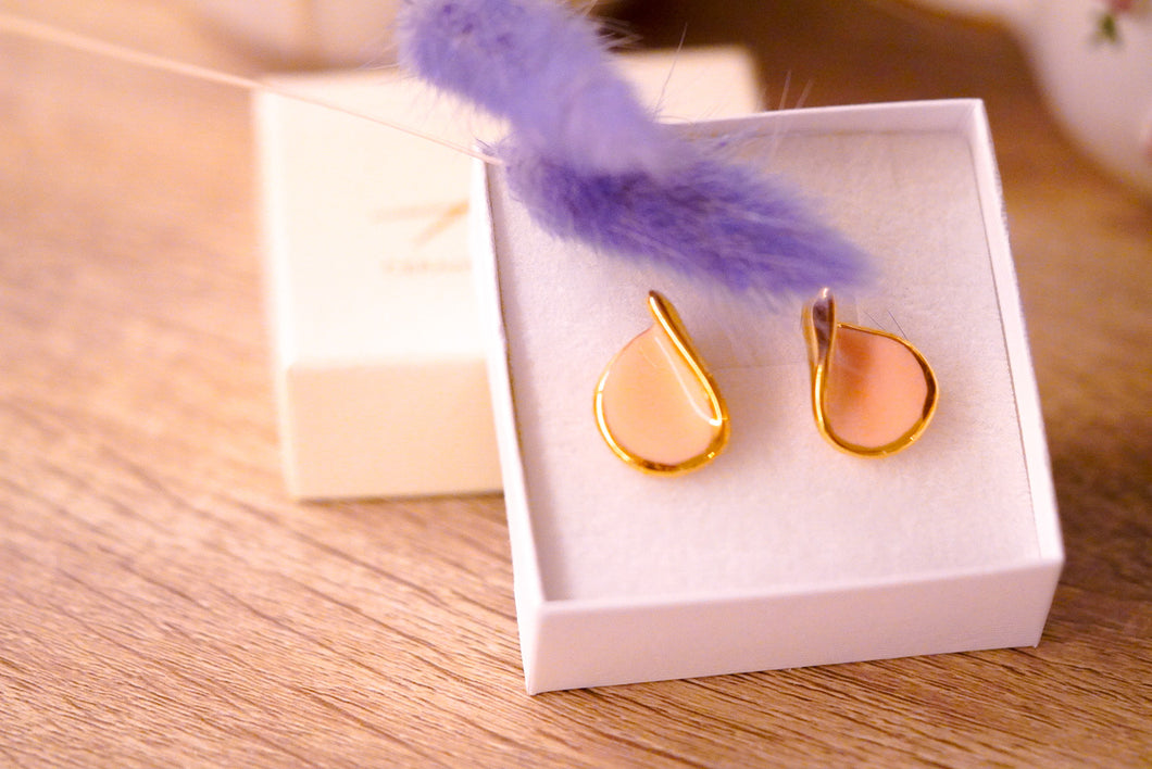 Earring Mandarine & Golden Rim