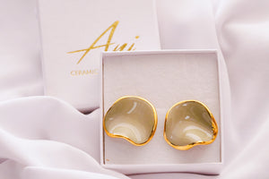 Earring in Mint Pastel with Golden Rim