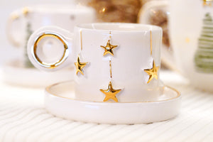 THE BLOOM *XMAS Edition* 2er-Set Espresso Cups, 1.5 dl mit Untersetzer