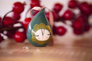 Christmas Droplet in Pine Green with Golden Details