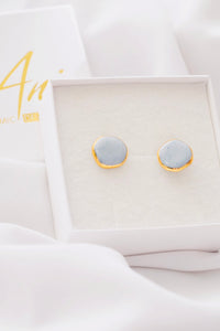 Circular Earrings in soft blue