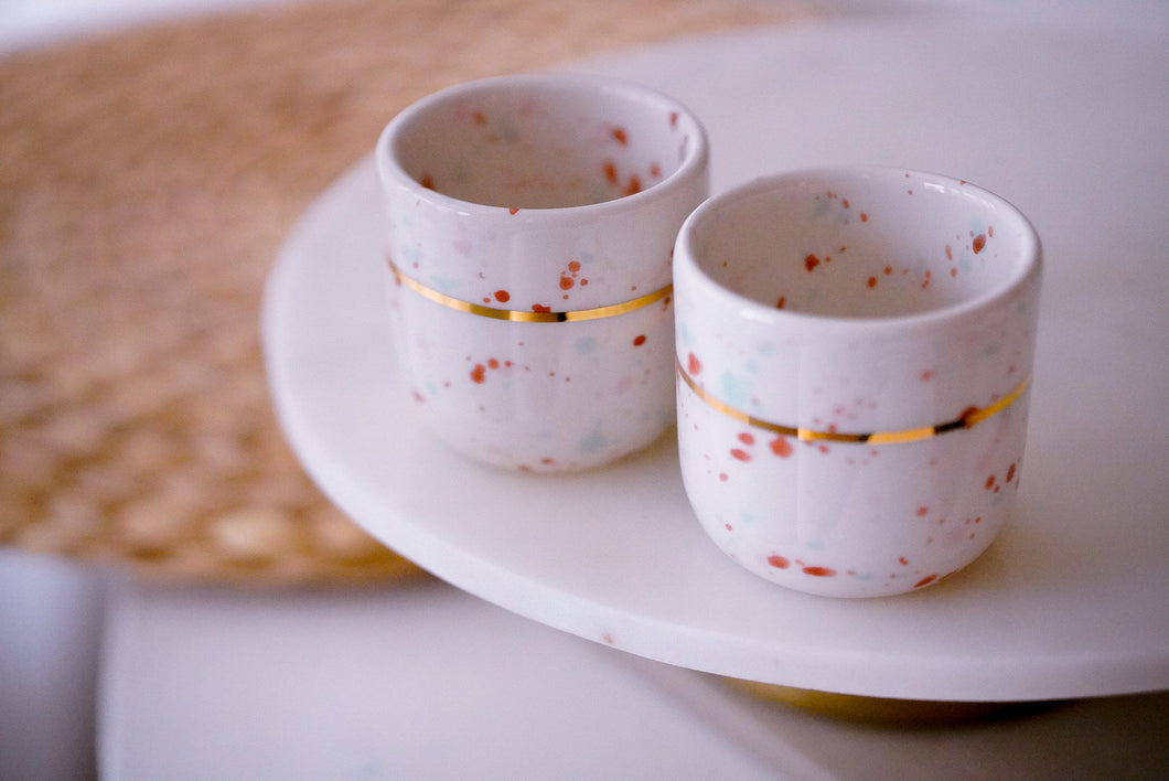 **Single*** 1 x Landscape Cup in Mint & Rosy Sparkle Edition