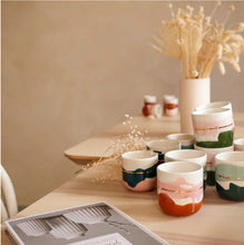 Load image into Gallery viewer, 1 x Single Latte Cup, 4.0 dl in Terra Rosa &amp; Dusty Pink with Golden Lining