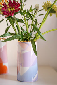 Landscape Flower Vase with Golden Lining