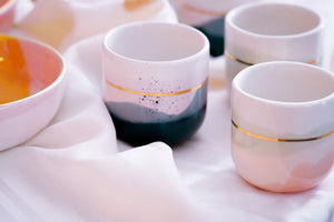 "Landscape" Latte Cup, 4.0 dl in Pavone & Crema Blush