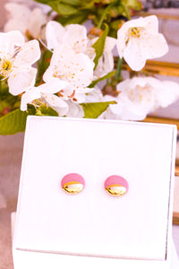 Mini Circle Earrings in Rosa Blush