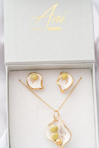 SET Earrings & Necklace Leafy