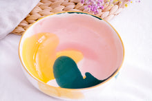 Load image into Gallery viewer, &quot;Landscape&quot; BOWL in Dark blue, Yellow &amp; blush