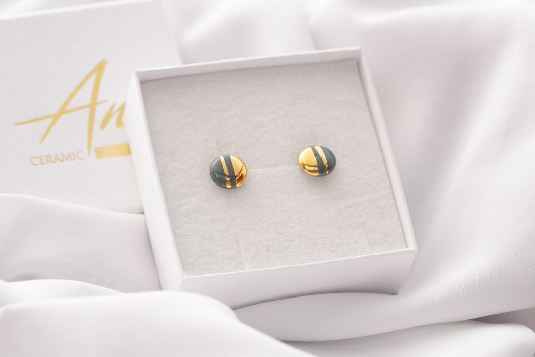 Mini Circle Earrings Olive