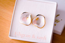 Load image into Gallery viewer, Wave Earring in Creamy Pastels &amp; Golden Dot