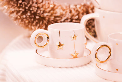 THE BLOOM *XMAS Edition* 2er-Set Espresso Cups, 1.5 dl mit Untersetzer