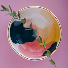 Laden Sie das Bild in den Galerie-Viewer, "Landscape" BOWL in Dark blue, Yellow &amp; blush