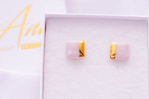 Square Earring in Blush