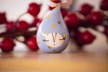Load image into Gallery viewer, Christmas Droplet in Soft Blue with Golden Dots