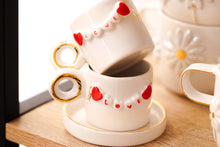 Laden Sie das Bild in den Galerie-Viewer, THE BLOOM 2er-Set Espresso Cups, ❤️ Love you, 1.5 dl mit Untersetzer