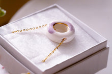 Load image into Gallery viewer, IMPERFECTION: Necklace Lilac &amp; Golden Circle