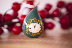 Christmas Droplet in Pine Green with Golden Details