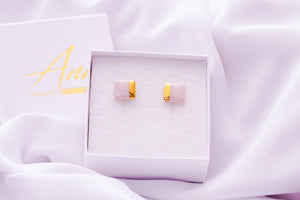 Square Earring in Blush