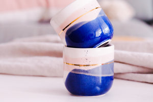 "Landscape Cups" 2er-Set in diversen Grössen in Crema & Midnight Blue