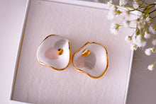 Load image into Gallery viewer, Wave Earring in Creamy Pastels &amp; Golden Dot