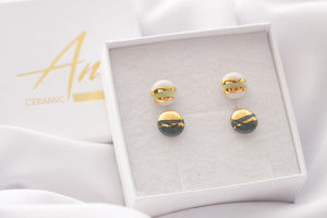 Mini Circle Earrings Olive
