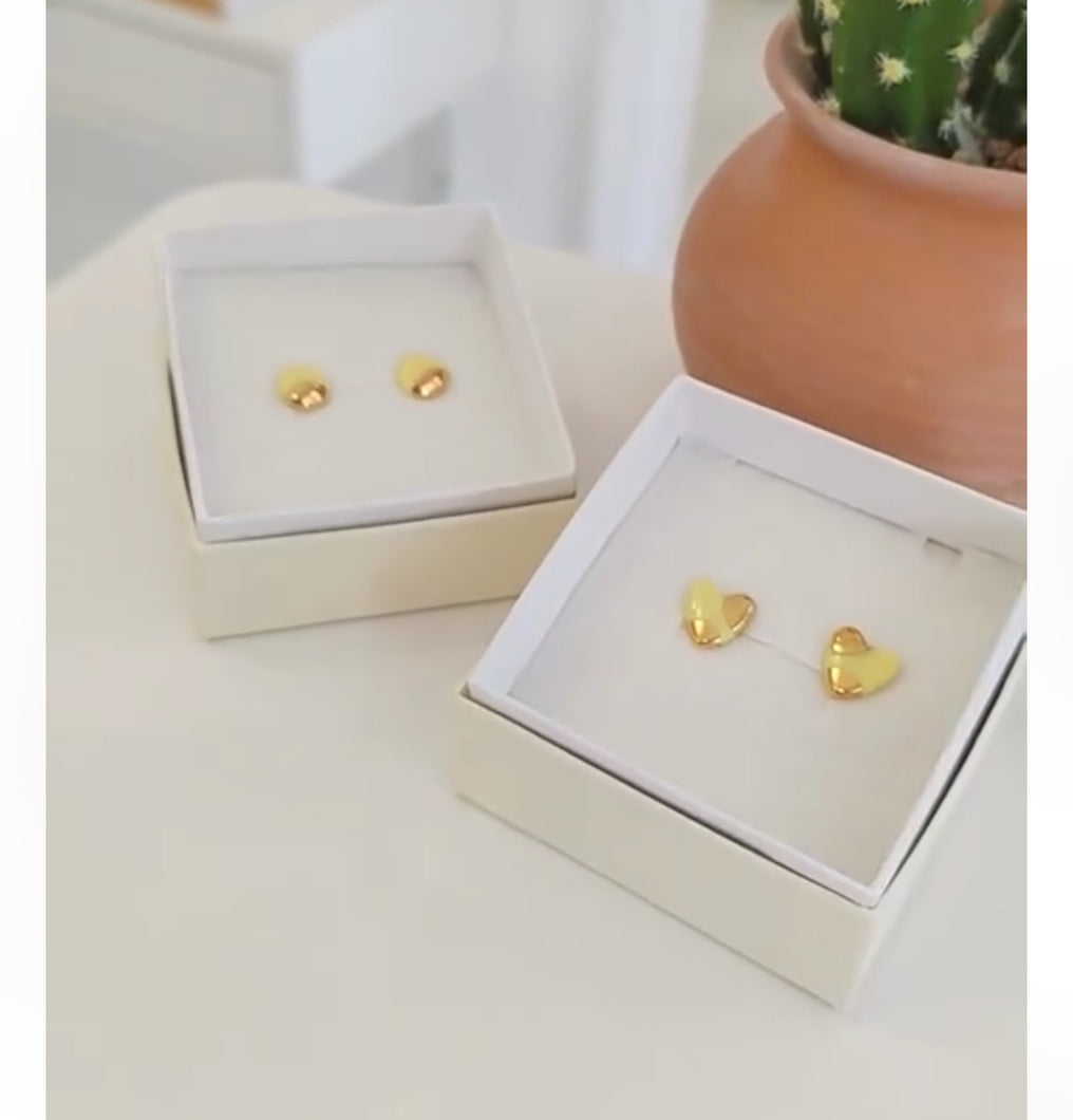 Mini Circle Earrings Blossom Soft Yellow