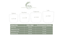 Load image into Gallery viewer, SINGLE &quot;Landscape&quot; Latte Cup, 4.0 dl in FOREST GREENS &amp; LILAC