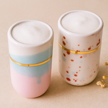 Laden Sie das Bild in den Galerie-Viewer, &quot;Landscape&quot; 2er-Set Espresso Cups, 80 ml Speckled Mint &amp; Blush