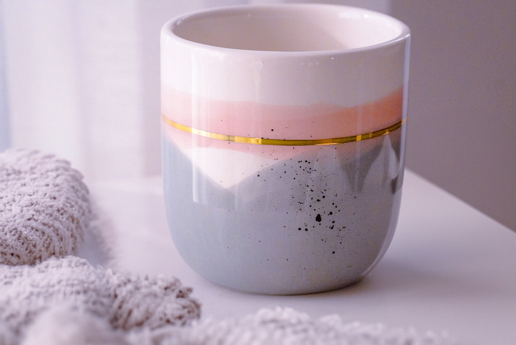Single Latte Cup, 4.0 dl in Soft Grey & Crema