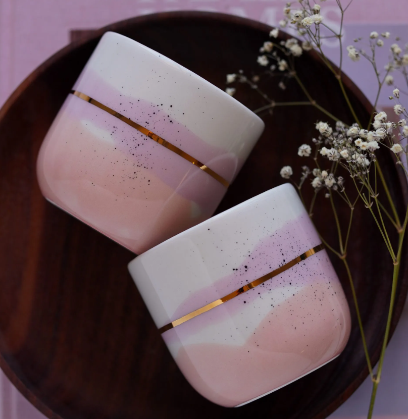 2er-SER CAPPUCCINO CUPS, 20 ML Lilac & Blush