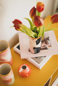 Landscape MIDI FLOWER VASE Blue & blush