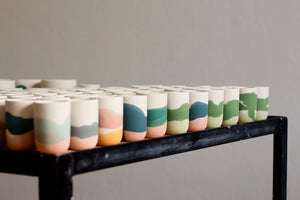 "Landscape" 2er-Set Espresso Cups, 80 ml Speckled Mint & Blush