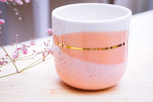 "Landscape" Single Latte Cup in Blush Pink & Apricot