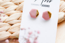 Load image into Gallery viewer, IMPERFECTION: Hexagon Earrings in Rose Blush